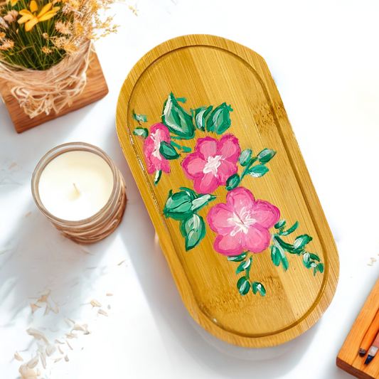 ערכת יצירה DIY - מגש אובלי מעוצב מבמבוק