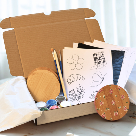 ערכת יצירה DIY - סט תחתיות לכוסות מבמבוק