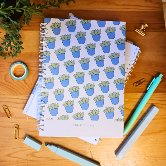 מחברת מעוצבת צמחים וקקטוסים