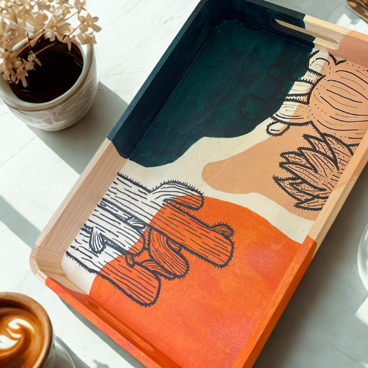 ערכת יצירה DIY - מגש מעוצב מעץ