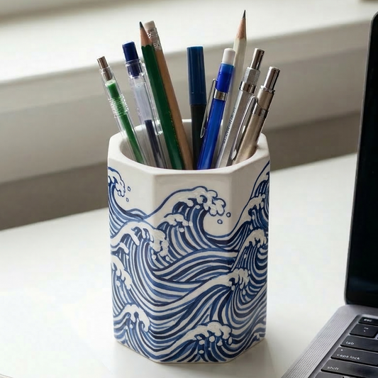 ערכת יצירה DIY: ציור על מעמד לעטים גיאומטרי בעבודת יד