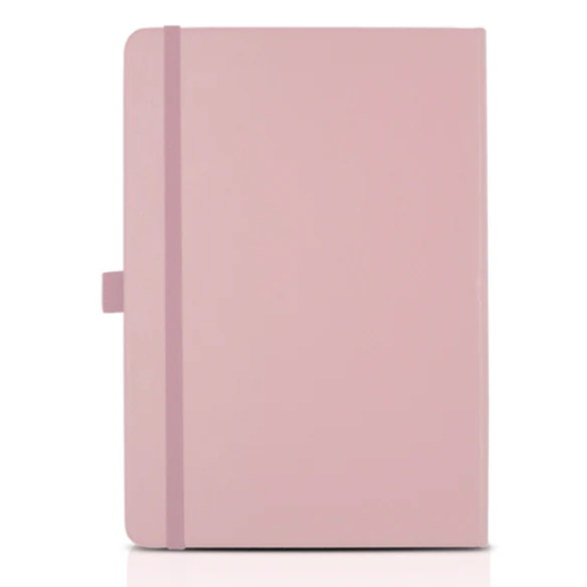 מחברת בעיצוב אישי ורודה דמוי עור