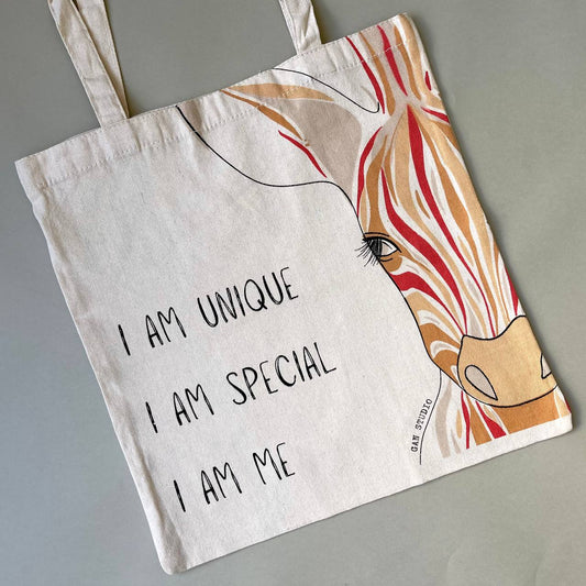 תיק כותנה אקולוגי בעיצוב זברה